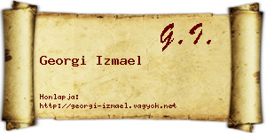 Georgi Izmael névjegykártya
